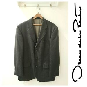 Oscar de la Renta Vintage 3 Button Sportcoat in Charcoal Sz 40R